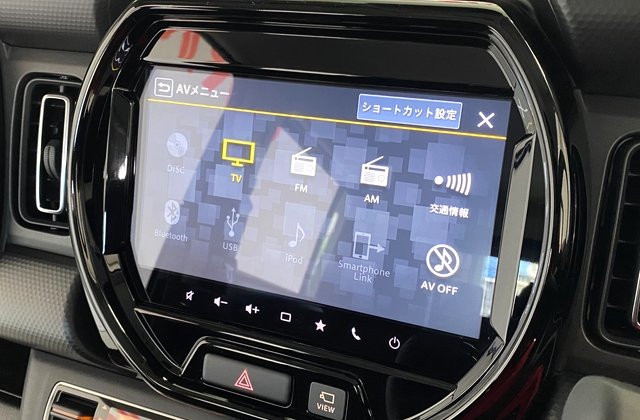スズキハスラーハイブリッド Xターボ 全方位モニター付メモリーナビ装着車